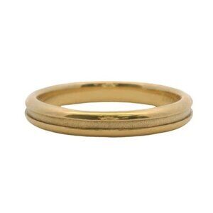 Tiffany & Co 18kt Yellow Gold 3.4mm Thin Single Grooved Atlas Ring Size 9.25